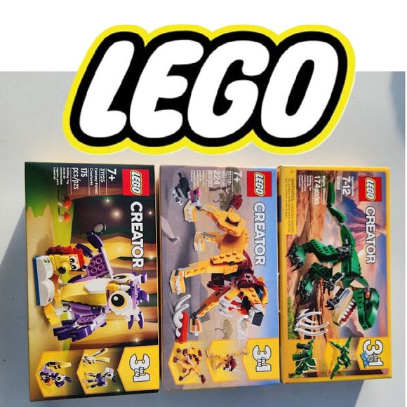 NEW LEGO Creator 3-in-1 BUNDLE Lion Safari Dinosaurs Fantasy Forest Creatures 31 - Picture 1 of 15